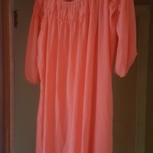 Hip length Peach color blouse